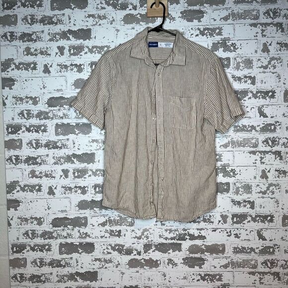 Old navy | women linen striped button down shirt - Picture 8 of 8